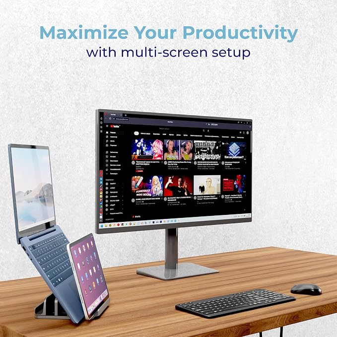 Vertical Laptop Stand Holder 5 Slots, Aluminum Space-Saving Laptop Holder - Image 6