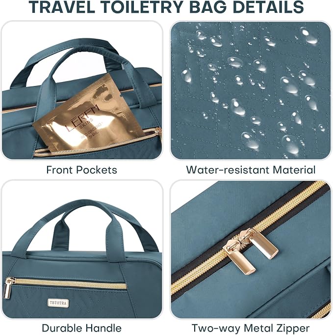 Hanging Toiletry Bag for Women Travel, 2 Sizes Large & Small Waterproof - Image 6