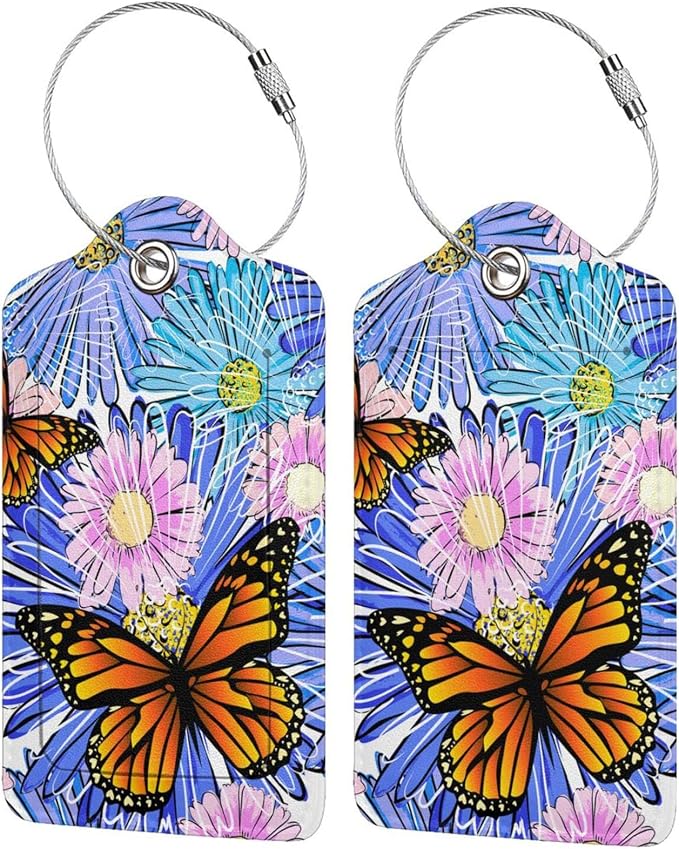 Set of 2 Artistic Flowers Luggage Tags by SNAPMADE