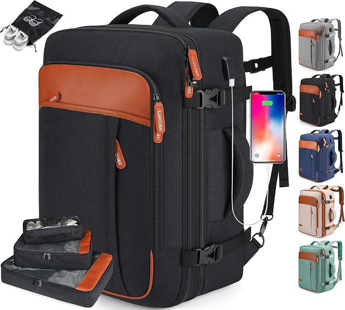 Travel Laptop Backpack, 42L Carry on Luggage, Flight Approved Expandable by BAGPARKK