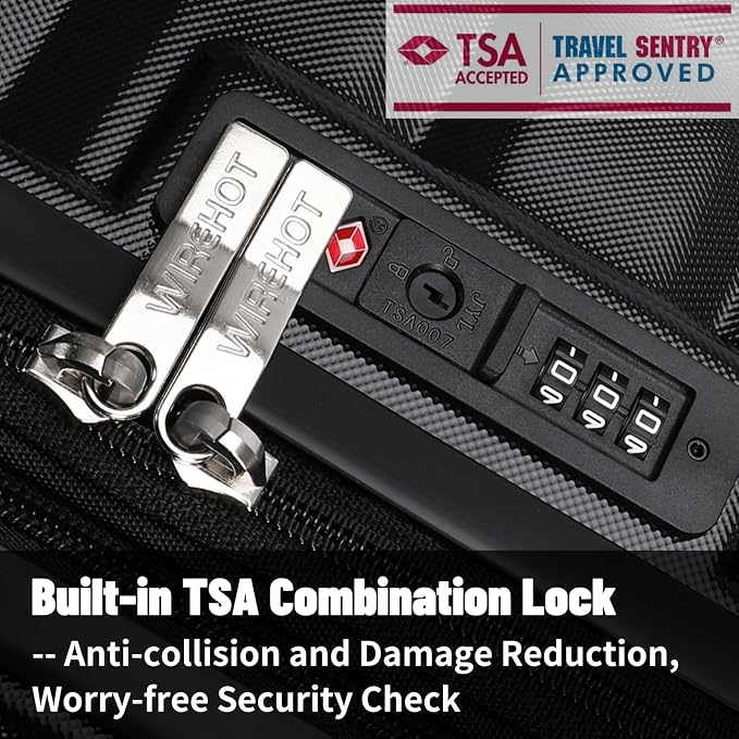 Lightweight Luggage with Spinner Wheels & YKK Zipper, Hard Shell 3-Piece - Image 6