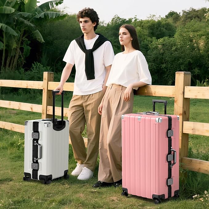 Krute Aluminum Frame Carry On Luggage 20 Inch Zipperless Luggages USB Charger - Image 8