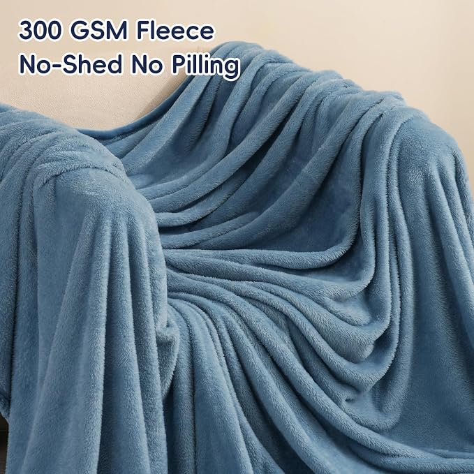 PHF Ultra Soft Fleece Blanket Queen Size, No Shed No Pilling Luxury Plush Cozy - Image 3