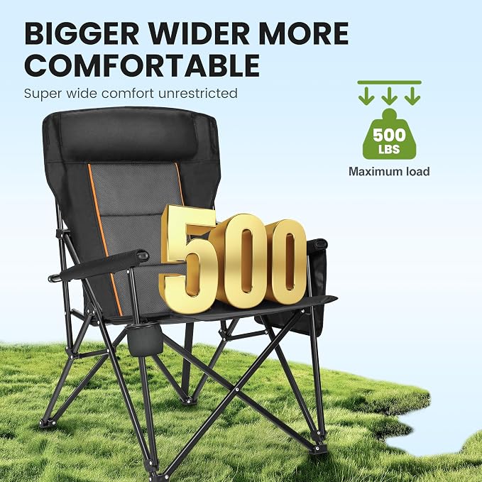 HIGH POINT SPORTS Oversized Folding Camping Chairs - Image 4