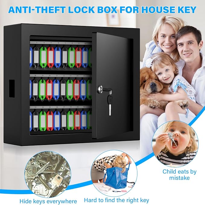 75 Keys Key Lock Box, Anti-Theft Key Cabinet - Image 8