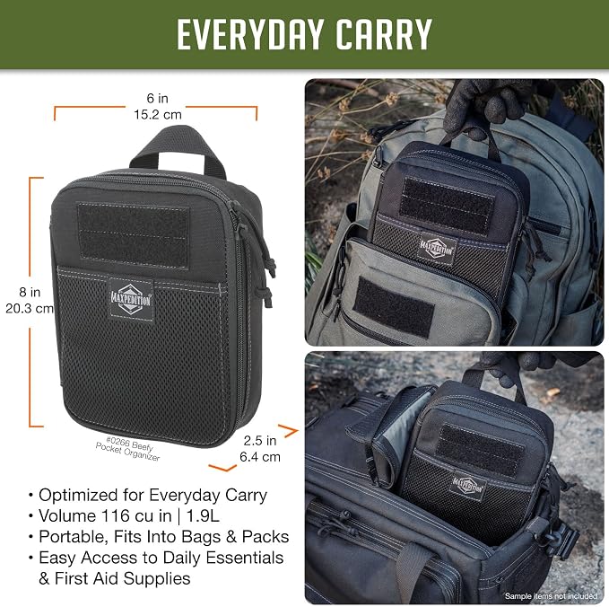 MAXPEDITION Beefy Pocket Organizer, MOLLE-Compatible, 1000D Nylon Tactical Pouch - Image 2