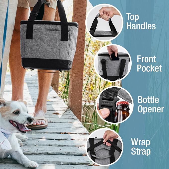 CleverMade Collapsible Insulated Cooler Bag – Leakproof Soft Folding Cooler - Image 3