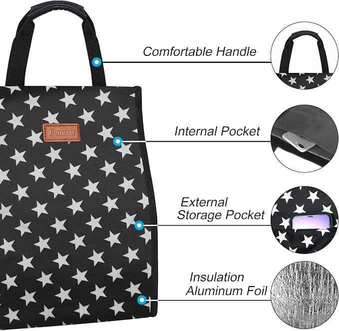 Lunch Bags for Women Insulated Reusable Lunch Tote - Image 3