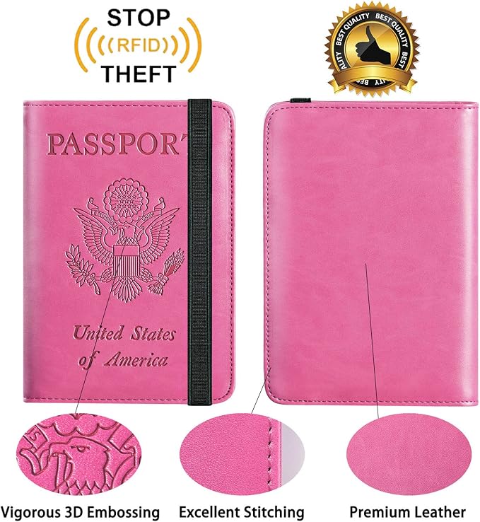 Passport Holder With Luggage Tag Travel Essentials Passport Cover Wallet RFID - Image 5