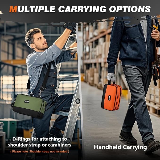 Small Tool Bag 2 Pack, Zipper Tool Pouch Two Compartments, 10 12 inch Utility - Image 5