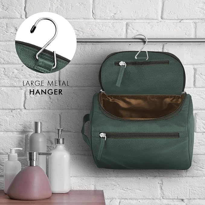 ELIZO Premium REAL Leather Toiletry Bag - Image 6