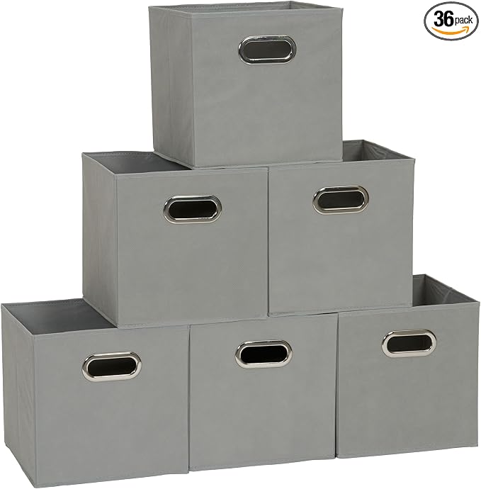 Household Essentials 84-1 Foldable Fabric Storage Bins Set of 6 Cubby Cubes by HouseholdEssentials