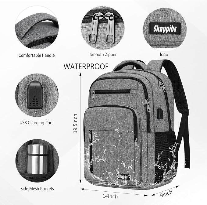 Backpack for Women Men, School Backpack for Boys Girls Teens, 17.3 Inch Laptop - Image 4