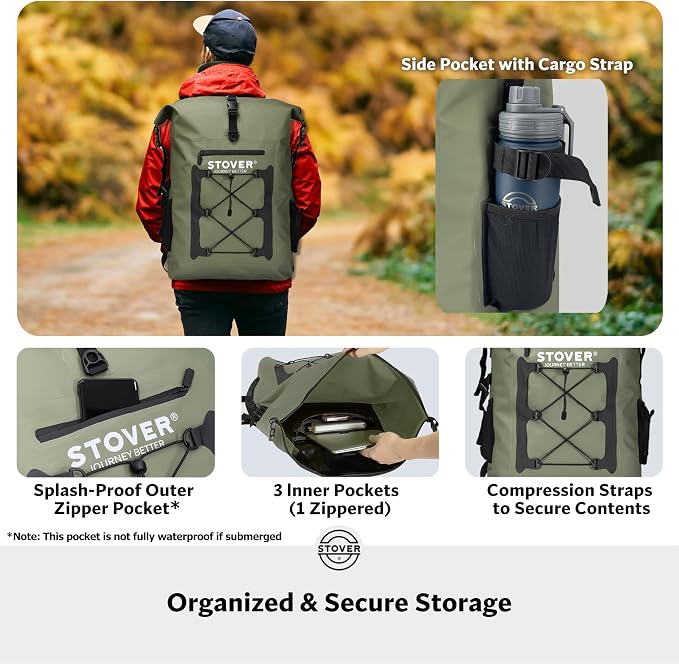 STOVER 5/10/25/30/40/55L Waterproof Backpack- Floating Dry Bag - Image 5