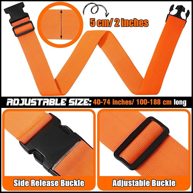 Eccliy 12 Pack Luggage Straps Suitcase Belts Wide Adjustable Packing Straps - Image 4