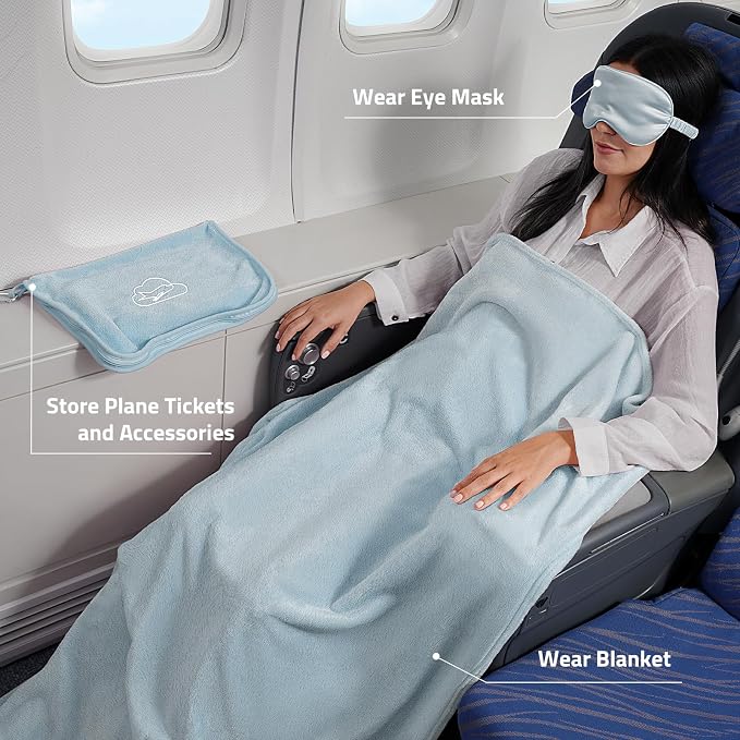 Travel Blanket, 3-in-1 Ultra-Soft, Warm & Lightweight Travel Blanket Airplane - Image 4