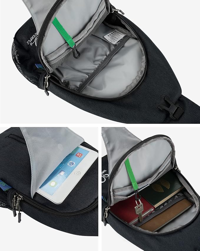 WATERFLY Crossbody Sling Backpack Sling Bag Travel Hiking Chest Bag Daypack - Image 5
