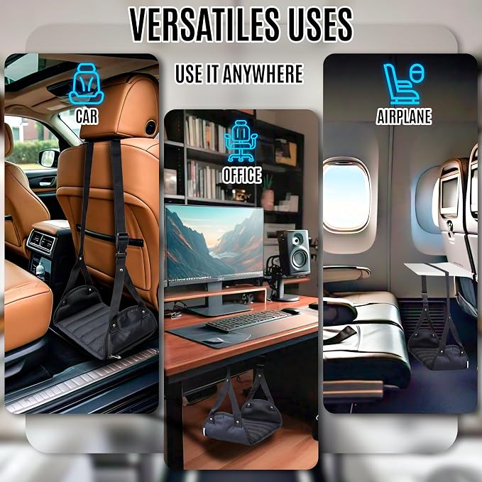 Foot Hammock for Plane Travel, Memory Foam Airplane Foot Hammock, No Feet - Image 4