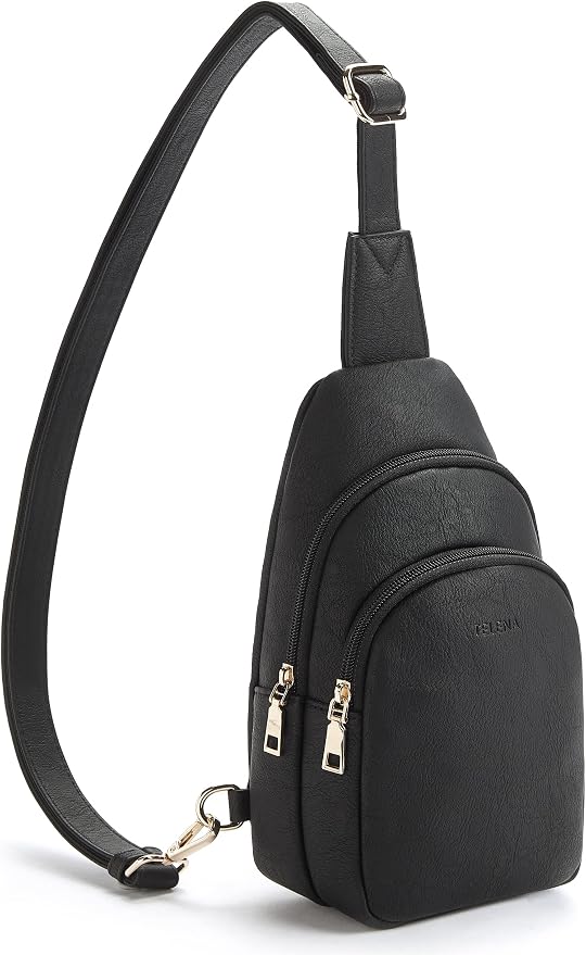 Telena Small Sling Bag for Women Leather Crossbody Fanny Packs Chest Bag for by Telena