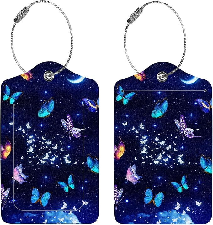 2 Pcs Luggage Tags for Suitcases, PU Leather Cruise Ship Luggage Tags - Image 4