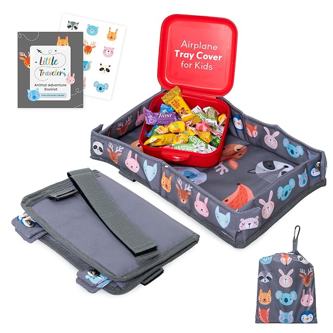 Airplane Tray Table Cover – Universal Fit & Easy Setup – Airplane Tray Cover by LittleTraveler
