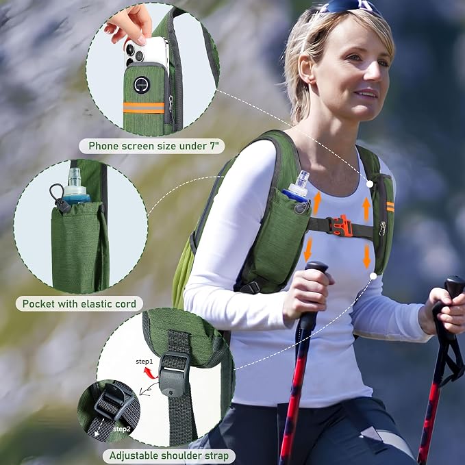 FIORETTO 15L Hiking Backpack for Women Men Mini Packable Backpack Lightweight - Image 2