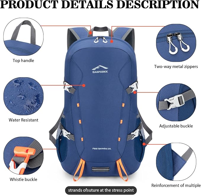 Hiking Backpack, Large 35L Travel Backpacks - Image 5