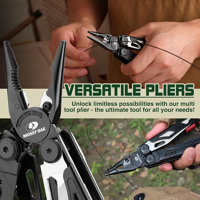 MOSSY OAK Multitool, 19-in-1 Stainless Steel Multi Tool Pliers, Survival Tools - Image 2