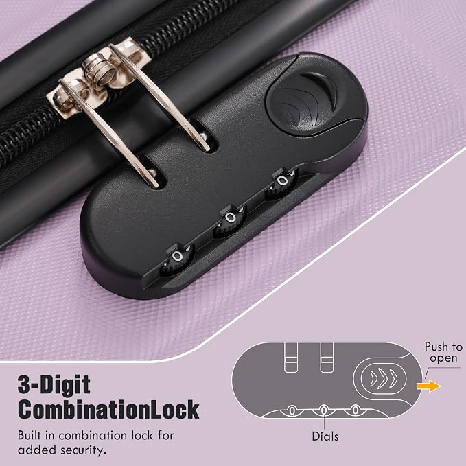 Merax Luggage Sets of 3 Piece Carry on Suitcase Airline Approved, Hardcase - Image 6