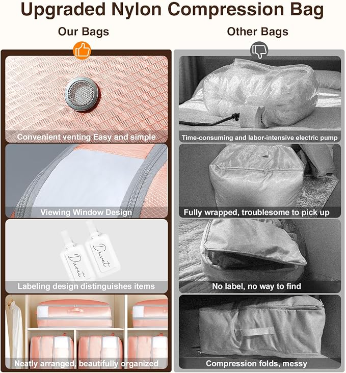 2 Pack Compression Storage Bags - 110L Large Capacity Comforter Storage Bag - Image 6
