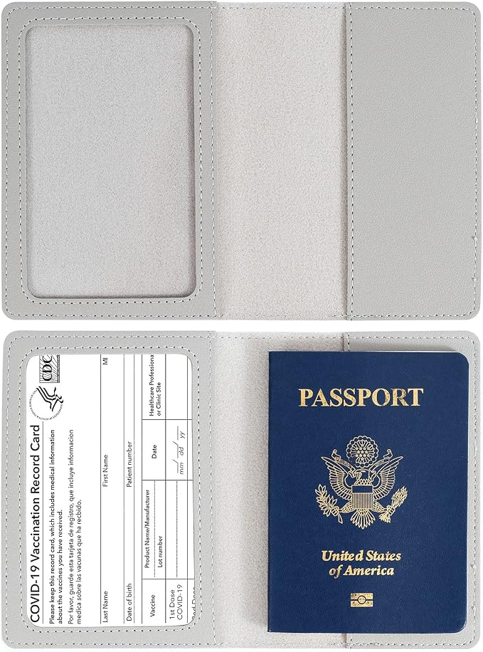 2 Pack Passport covers and Vaccine Card Holder Arouselove PU Leather Passport - Image 4
