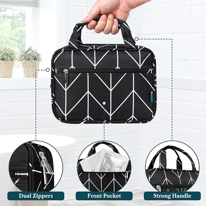 PAVILIA Hanging Toiletry Bag Travel Bag Women Men, Foldable Cosmetic Organizer - Image 5