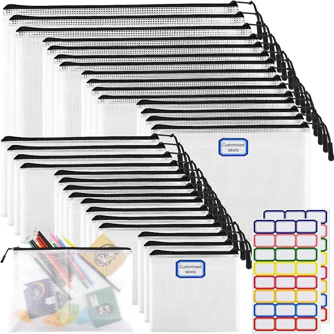 30pcs Multisize Mesh Zipper Pouch, YOPCDJ Lego Storage Organizer, 8 Sizes by YOPCDJ