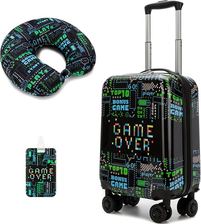 Suitcase for Kids 16inch Car Luggage Set for Boys Travel Suitcase Hard Shell by Homskiii