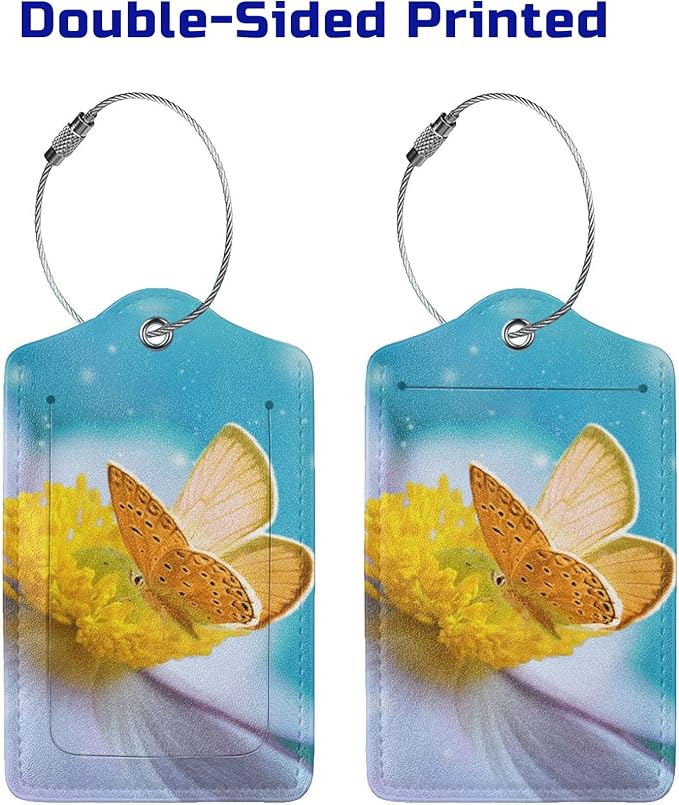 2 Pack Beautiful Sky Blue Luggage Tags - Image 4