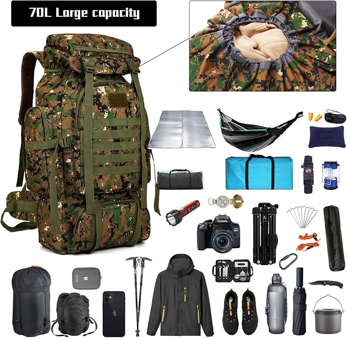 Hiking Backpack for Men 70L/100L Camping Backpack Military Rucksack Molle 3 - Image 3