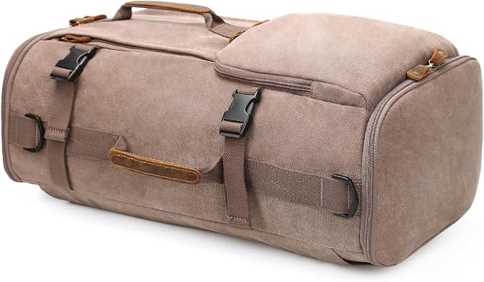 G-FAVOR 40L Travel Backpack, Vintage Canvas Rucksack Convertible Duffel Bag - Image 7
