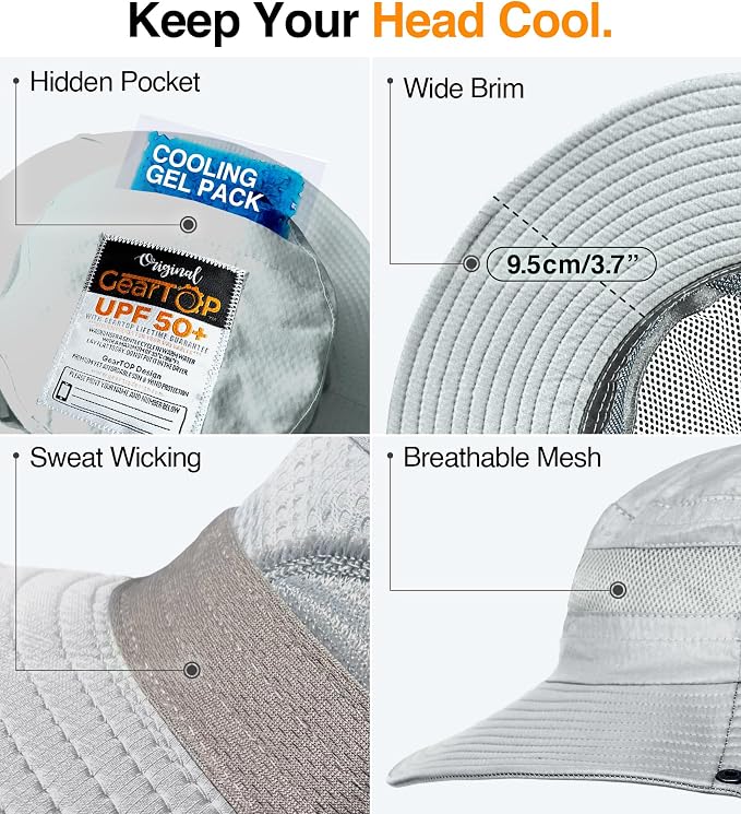 GearTOP Safari Sun Hat for Men and Sun Hats for Women UV Protection UPF 50+ - Image 3