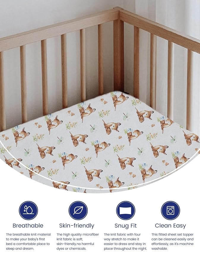 TotAha Premium Stretchy Crib Sheets-Hypoallergenic, Silky Comfort, Buttery Soft - Image 3