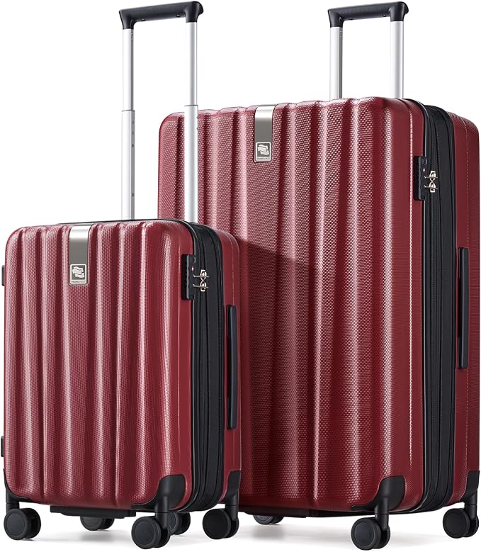 Hanke Expandable Hard Shell Luggage Sets 2 piece Carry on Luggage by Hanke