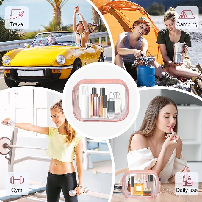Moyad TSA Approved Clear Toiletry Bag, 3 Pack Quart Size 3-1-1 Liquids Pouch - Image 2
