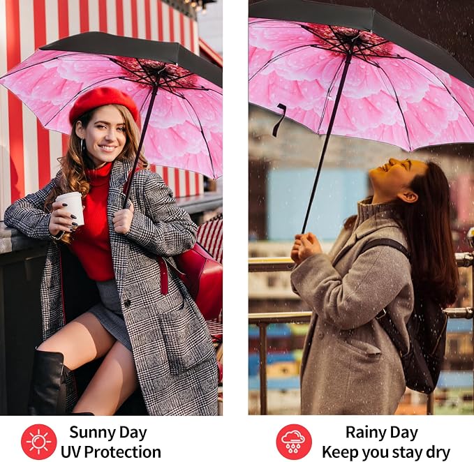 LLanxiry Compact Travel Umbrella, Mini Windproof Umbrellas - Image 6