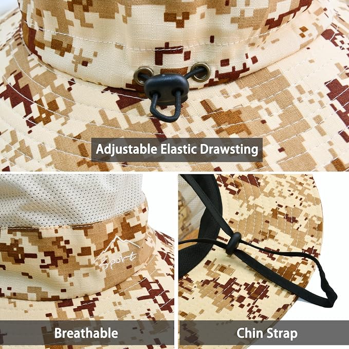 Sun Hats for Men Women Fishing Hat UPF 50+ Breathable Wide Brim Summer UV - Image 2