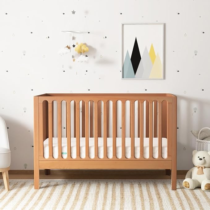 Newton Baby Galileo Standard Crib, Solid Beech Wood in Chestnut Color, 3-in-1 by newton