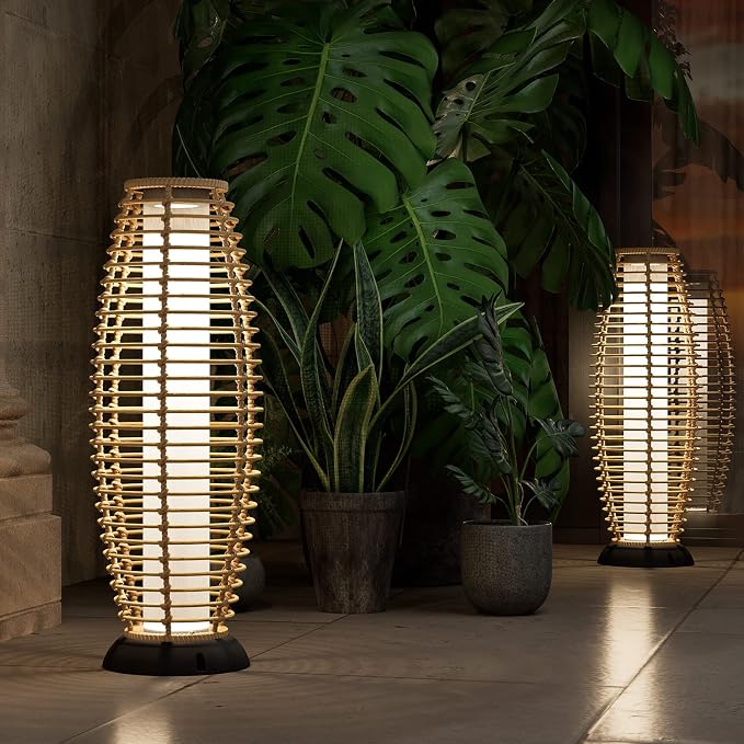 Grand patio Floor Lamp Outdoor Lamp Patio Lights Solar Powered Lantern - Image 3