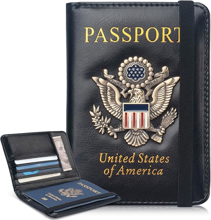 Coowayze Passport Holder Cover for Women Men, Leather US Passport Wallet Case by Coowayze