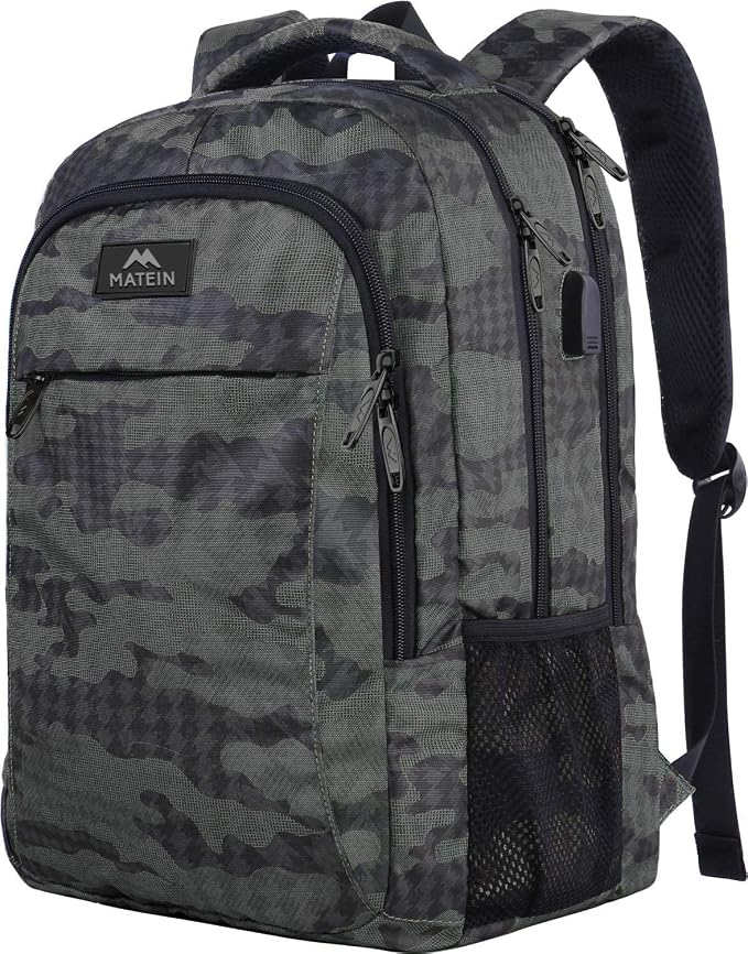MATEIN Travel Backpack with USB, Sturdy College School Backpack by MATEIN