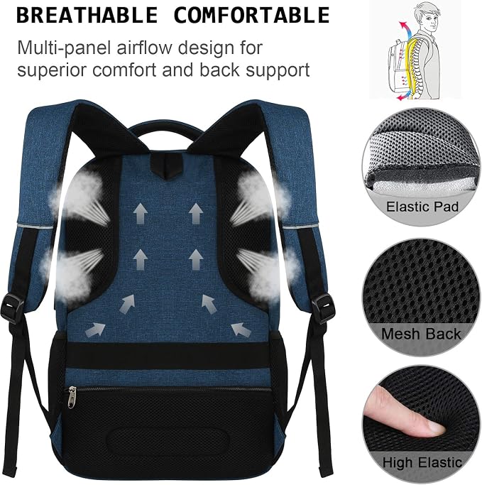 Laptop Backpack, Business Travel Anti Theft Slim Durable Laptops Backpack - Image 5