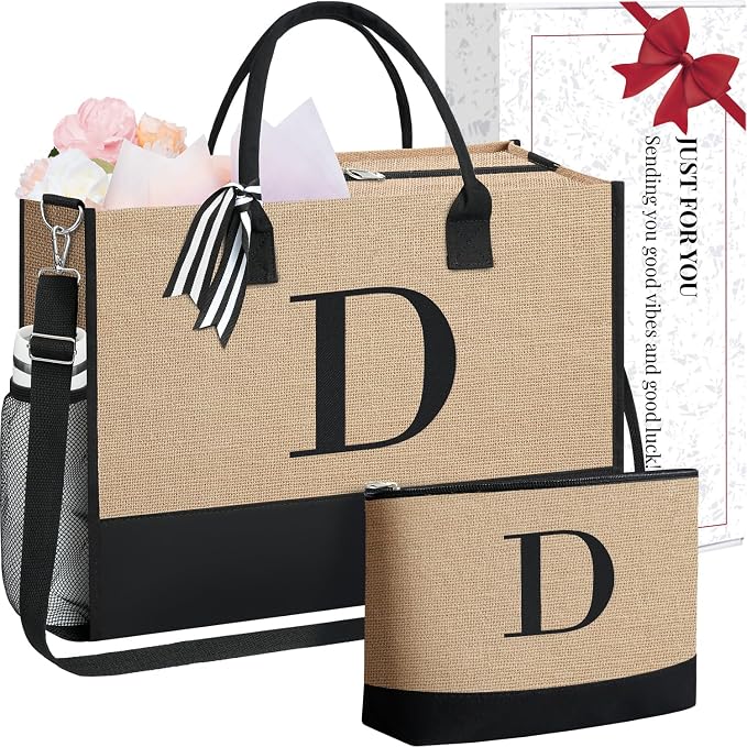 BAGAIL Initial Tote Bag, Personalized Birthday Gifts by BAGAIL