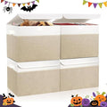 Large 22 Quart Linen Fabric Foldable Storage Bin Cube Organizer Basket by Bagnizer